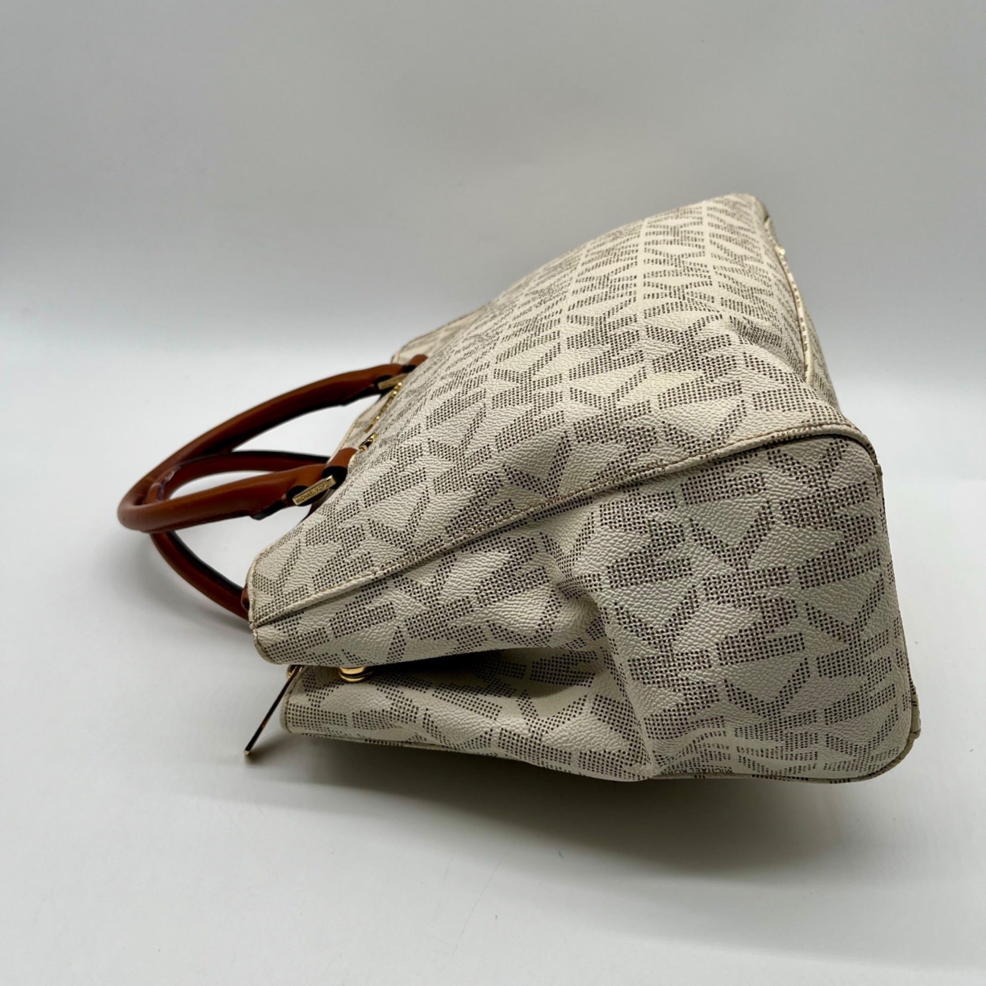 Michael Kors Cream Canvas Satchel