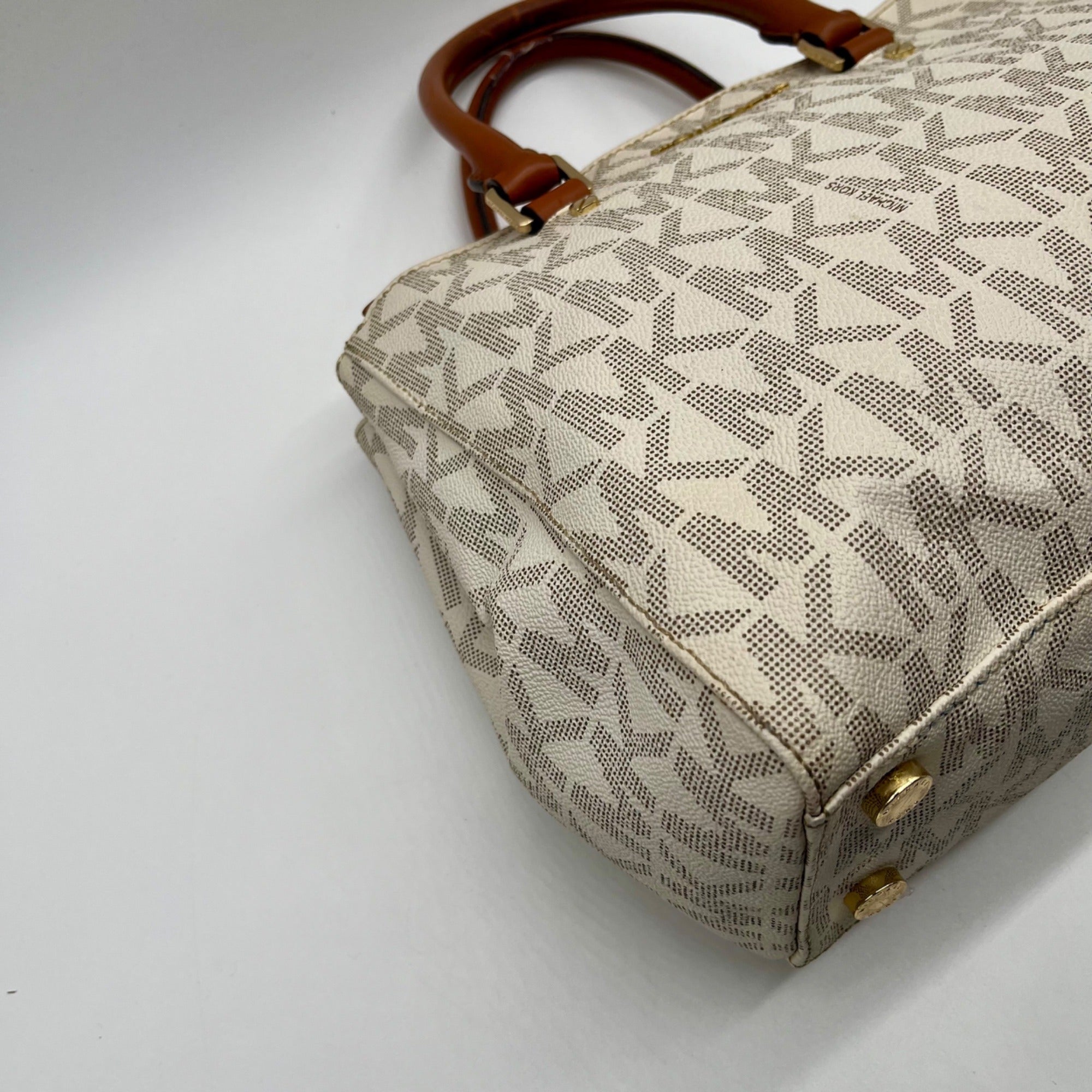 Michael Kors Cream Canvas Satchel