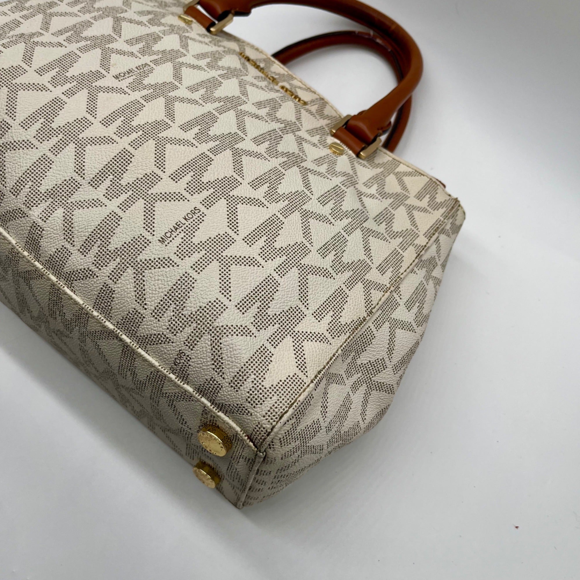 Michael Kors Cream Canvas Satchel