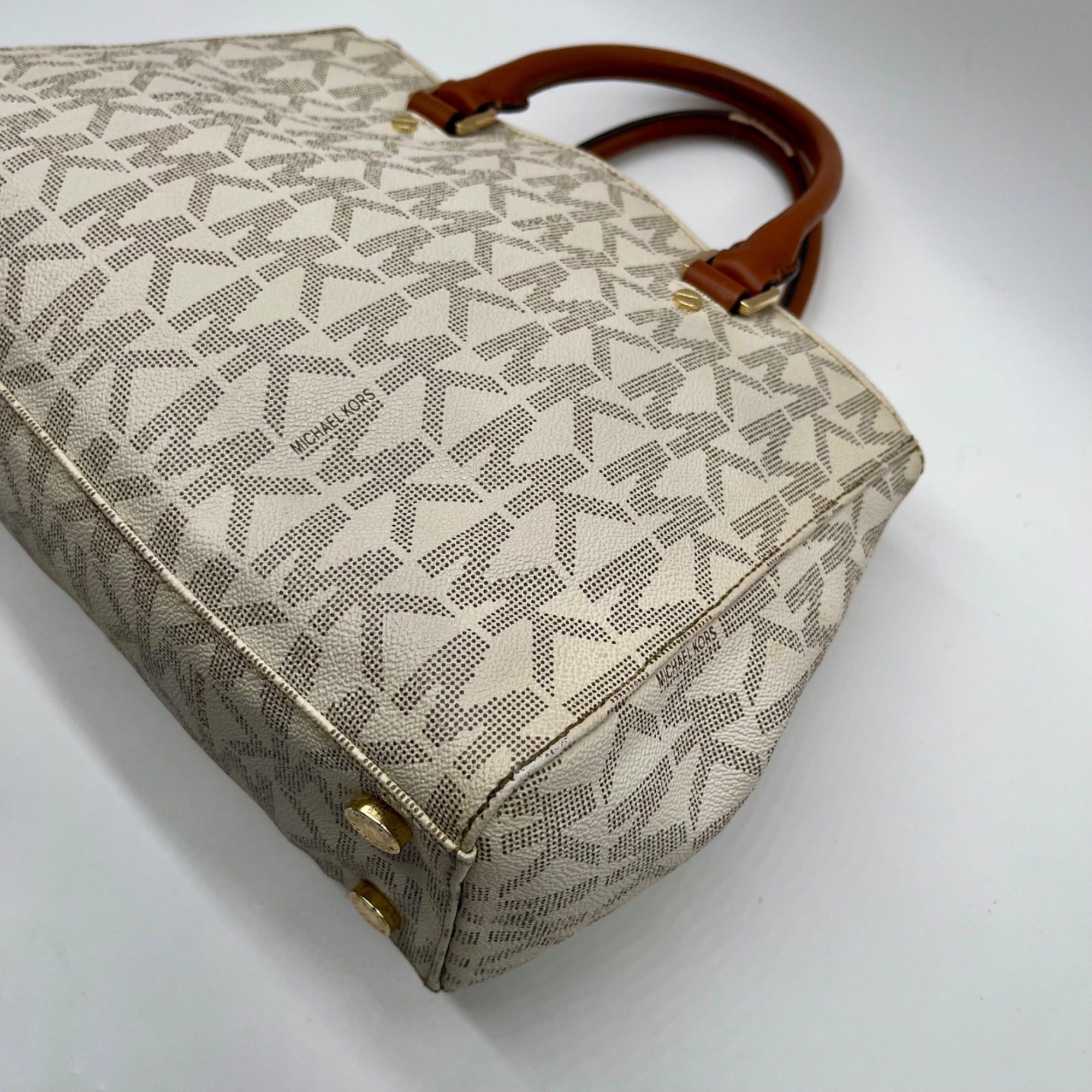 Michael Kors Cream Canvas Satchel