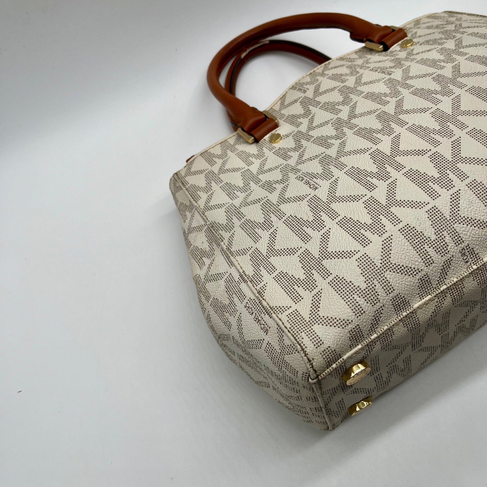 Michael Kors Cream Canvas Satchel