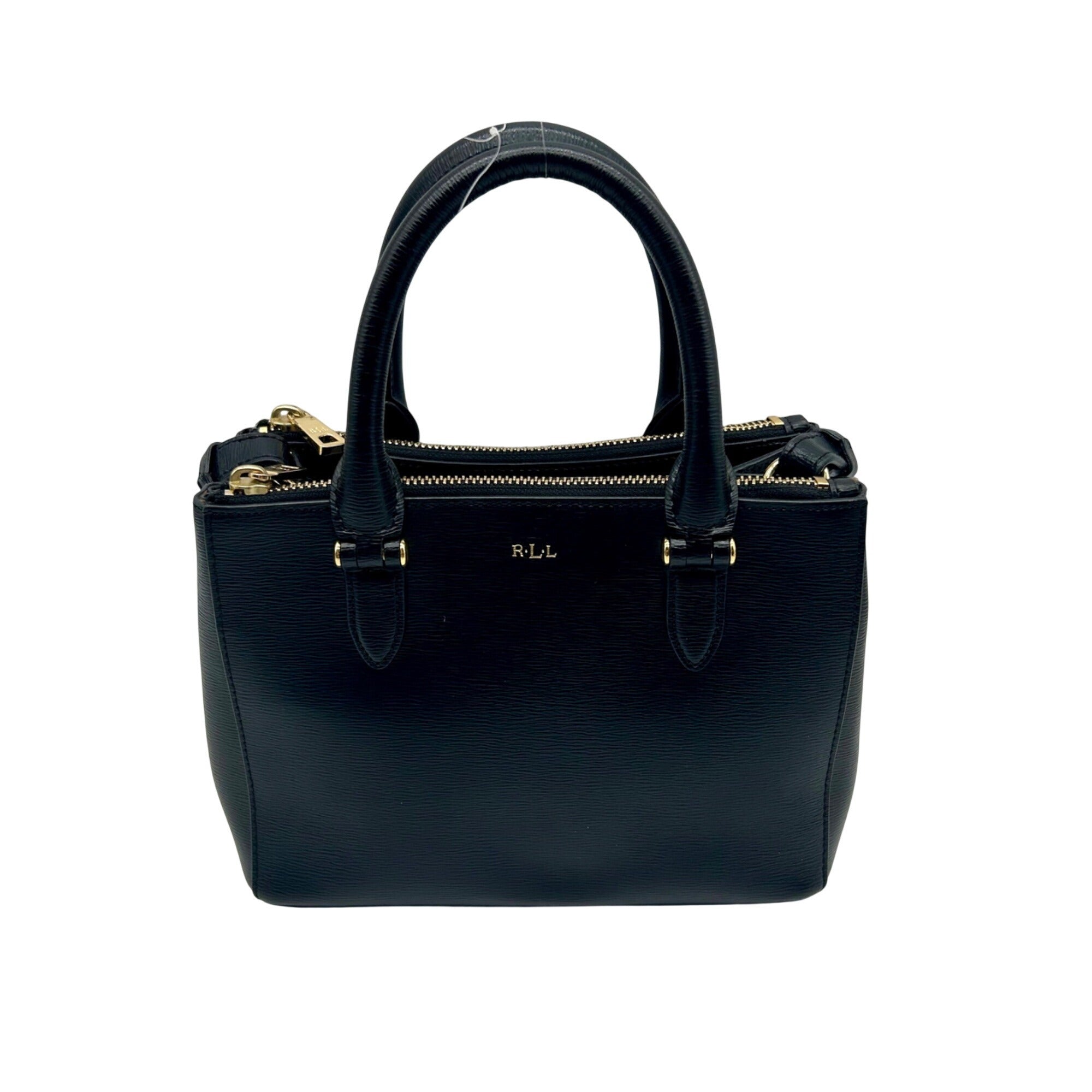 Ralph Lauren Black Saffiano Leather Reversible Crossbody