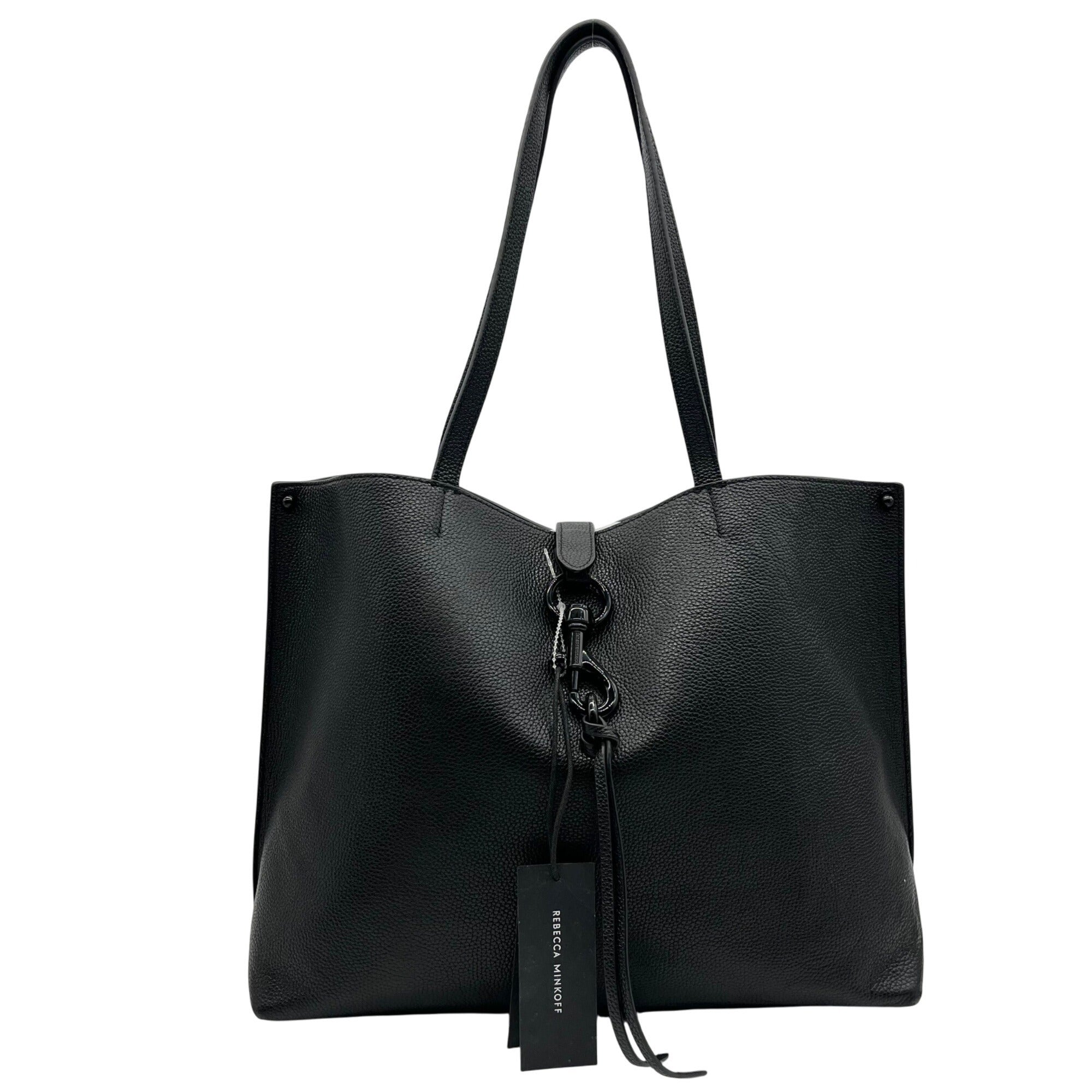 Rebecca Minkoff Black Pebbled Leather Megan Tote Bag