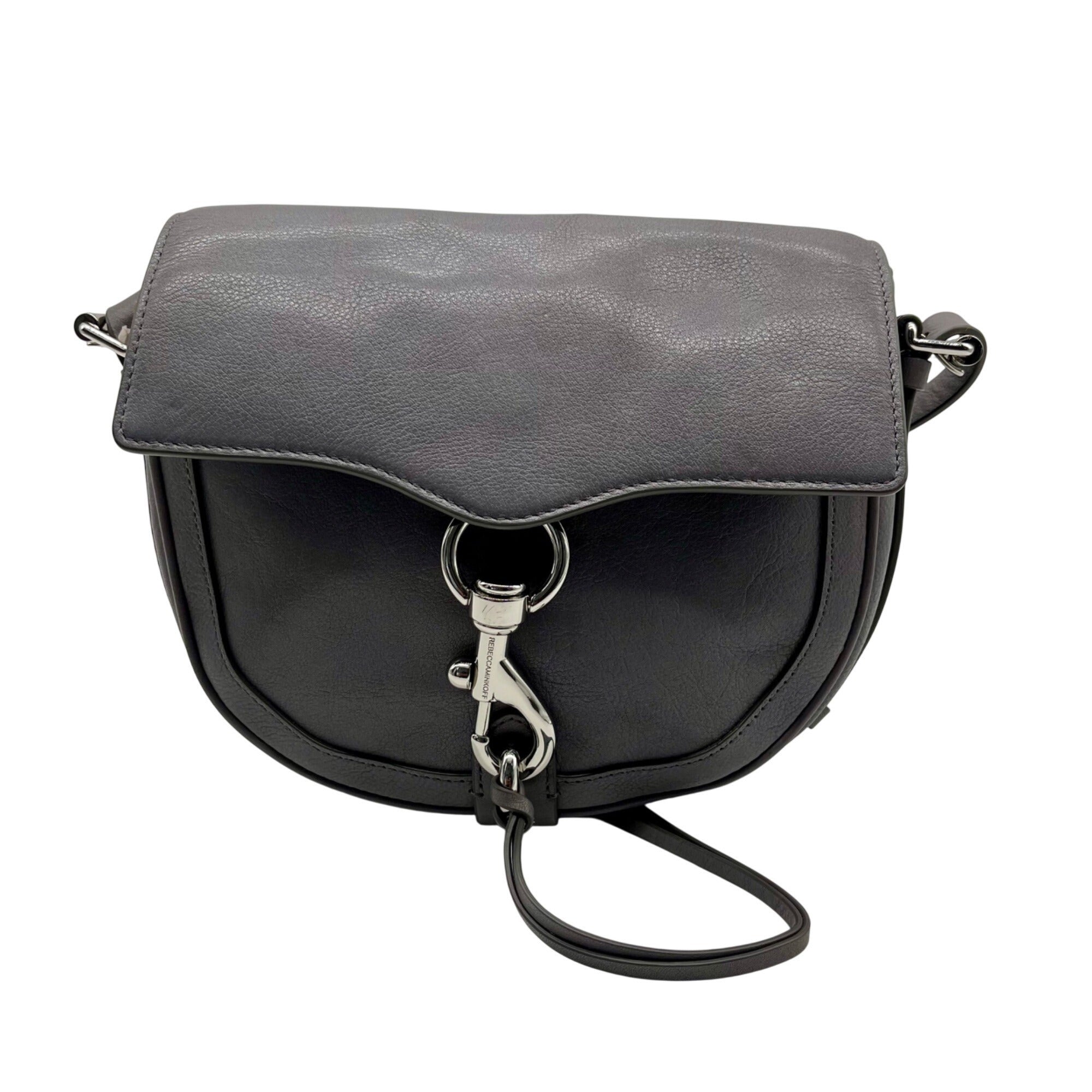 Rebecca Minkoff Grey Leather Megan Saddle Bag