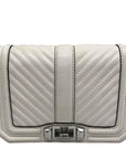 Rebecca Minkoff White Quilted Leather Chevron Love Crossbody 