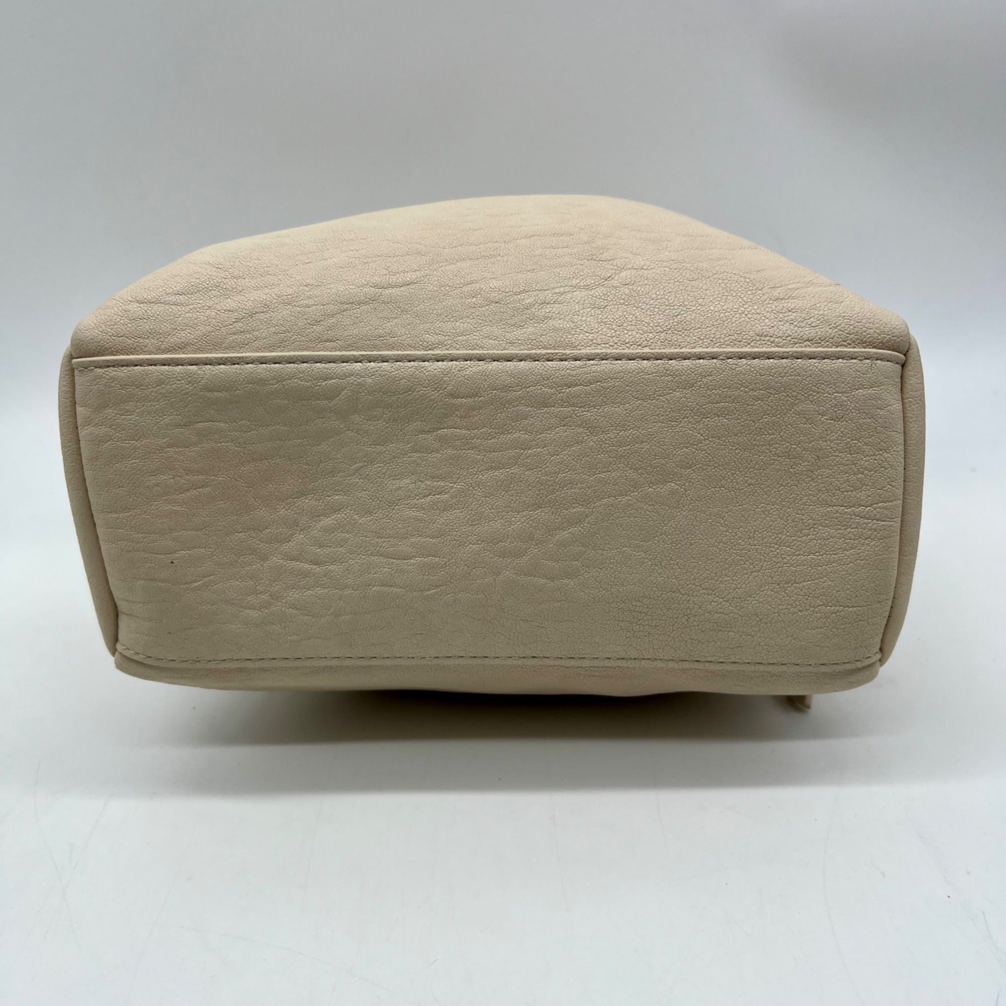 MMs Brands Beige Faux Leather Shoulder Bag