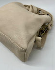 MMs Brands Beige Faux Leather Shoulder Bag