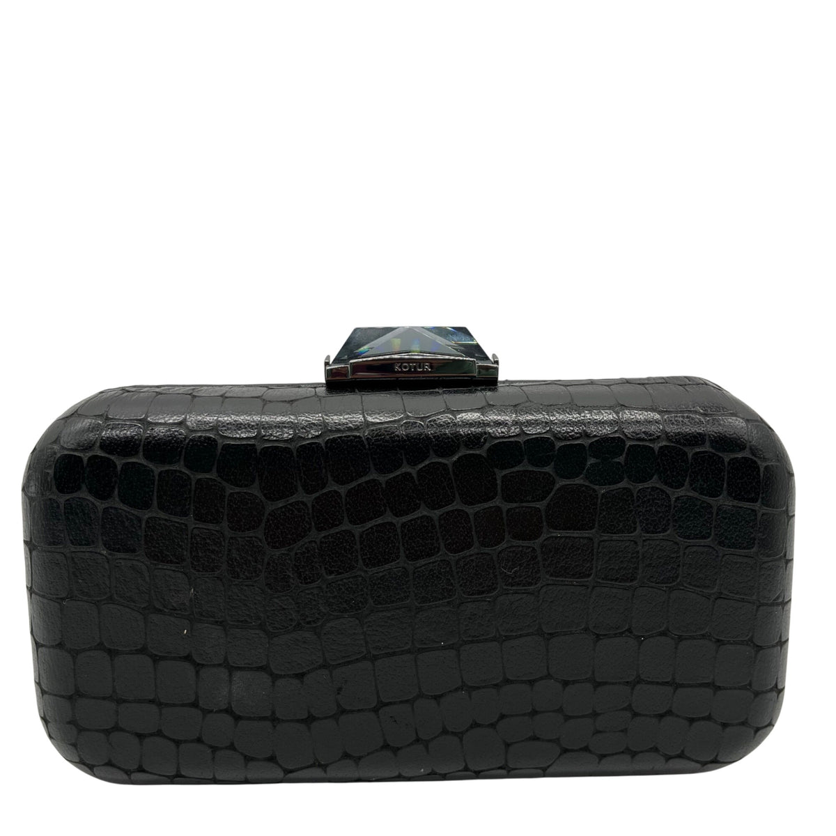 Kotur Black Snake Embossed Clutch