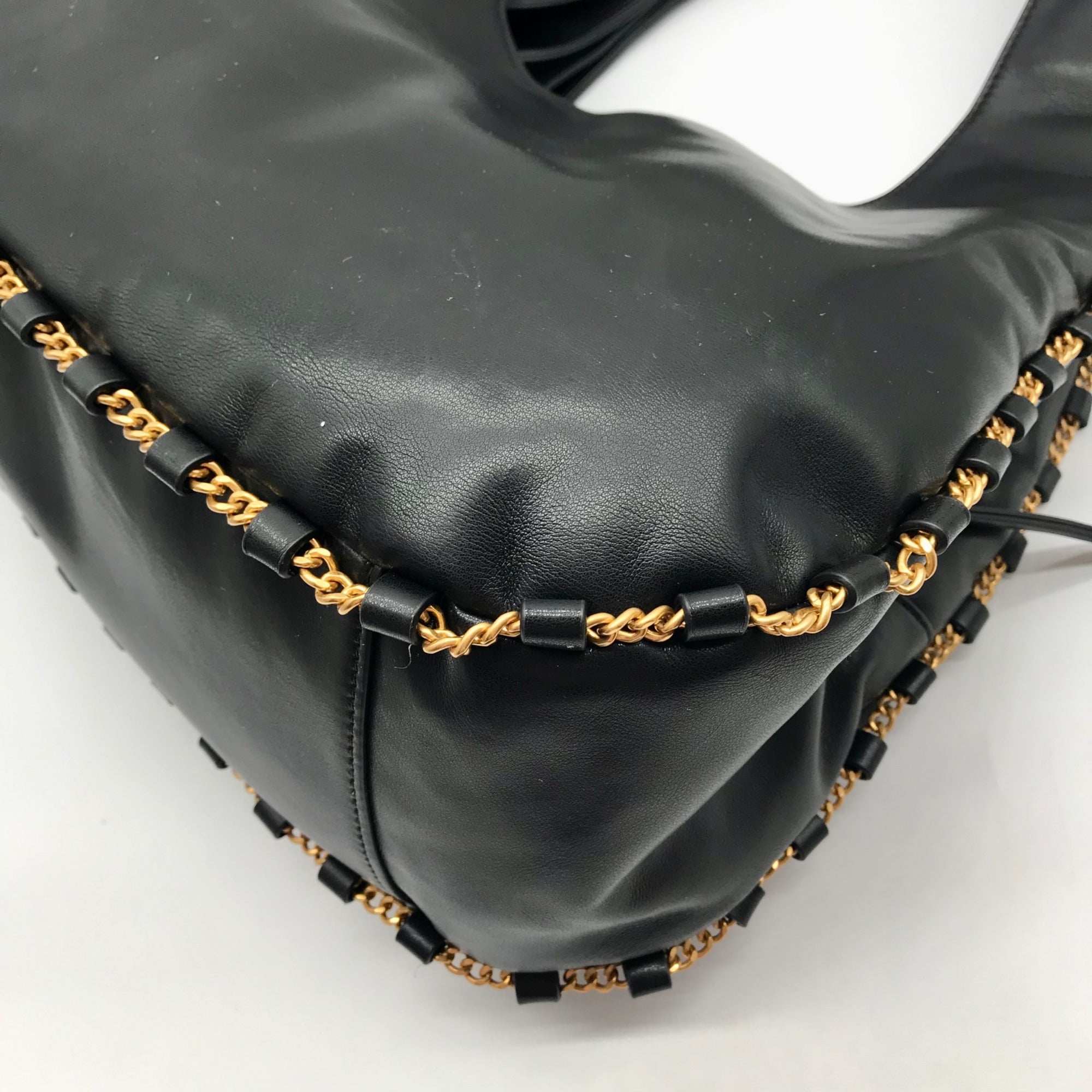 Donna Karan Black Leather Batiste Triple Compartment Shoulder Bag