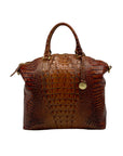 Brahmin Pecan Melbourne Croc Embossed Duxbury Domed Satchel