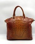 Brahmin Pecan Melbourne Croc Embossed Duxbury Domed Satchel