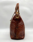 Brahmin Pecan Melbourne Croc Embossed Duxbury Domed Satchel