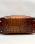 Brahmin Pecan Melbourne Croc Embossed Duxbury Domed Satchel