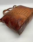 Brahmin Pecan Melbourne Croc Embossed Duxbury Domed Satchel