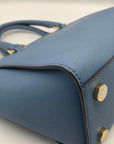 Michael Kors Blue Saffiano Leather Selma Crossbody Satchel