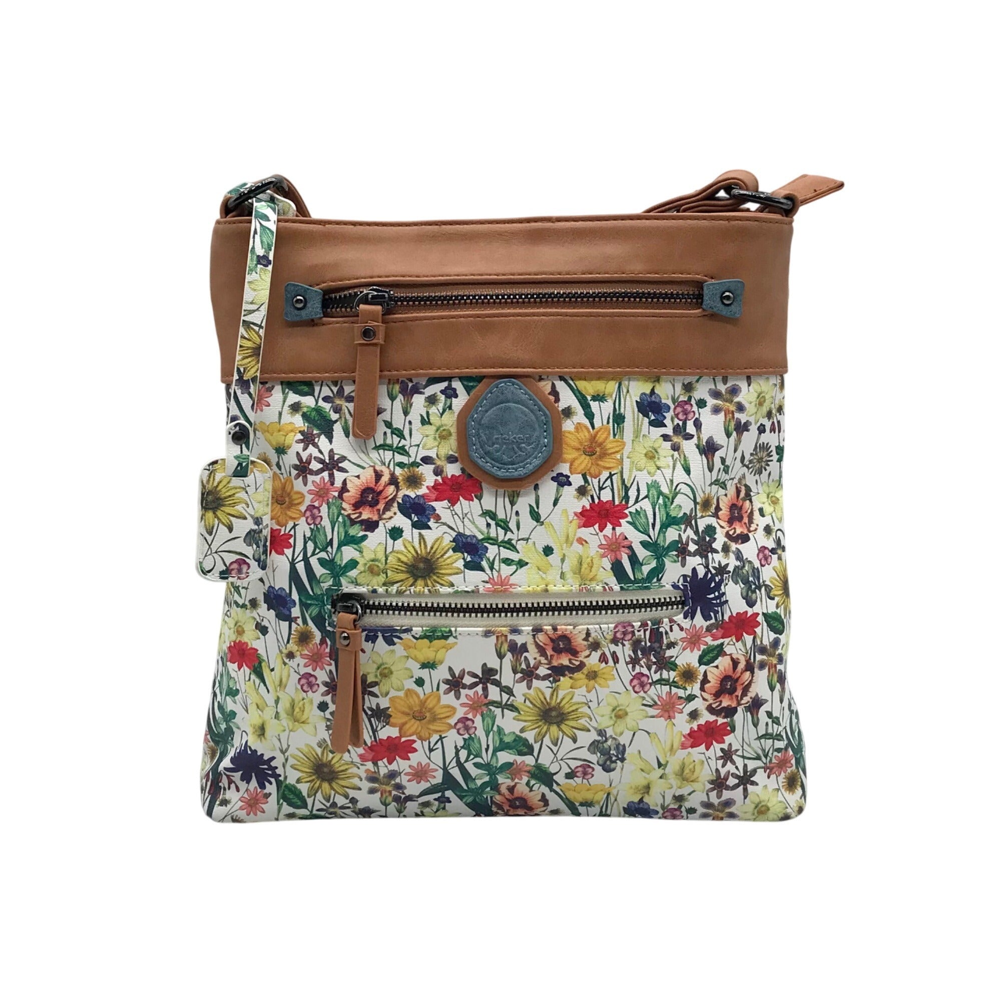 Rieker Floral and Tan Crossbody Bag