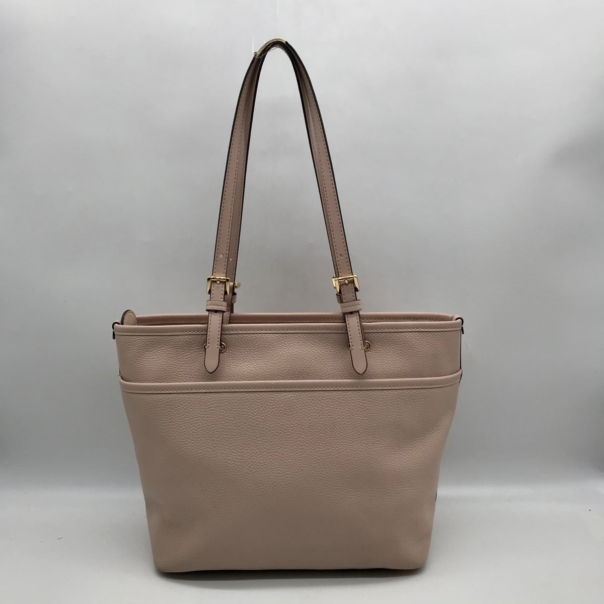 Michael Kors Light Pink Pebbled Leather Winston Top Zip Pocket Tote