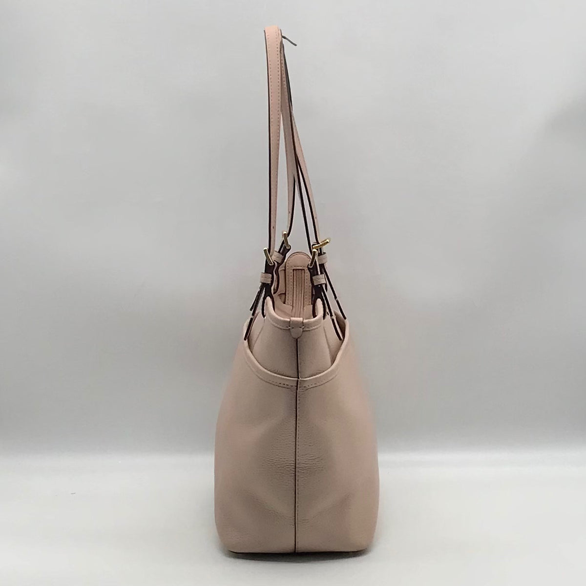 Michael Kors Light Pink Pebbled Leather Winston Top Zip Pocket Tote