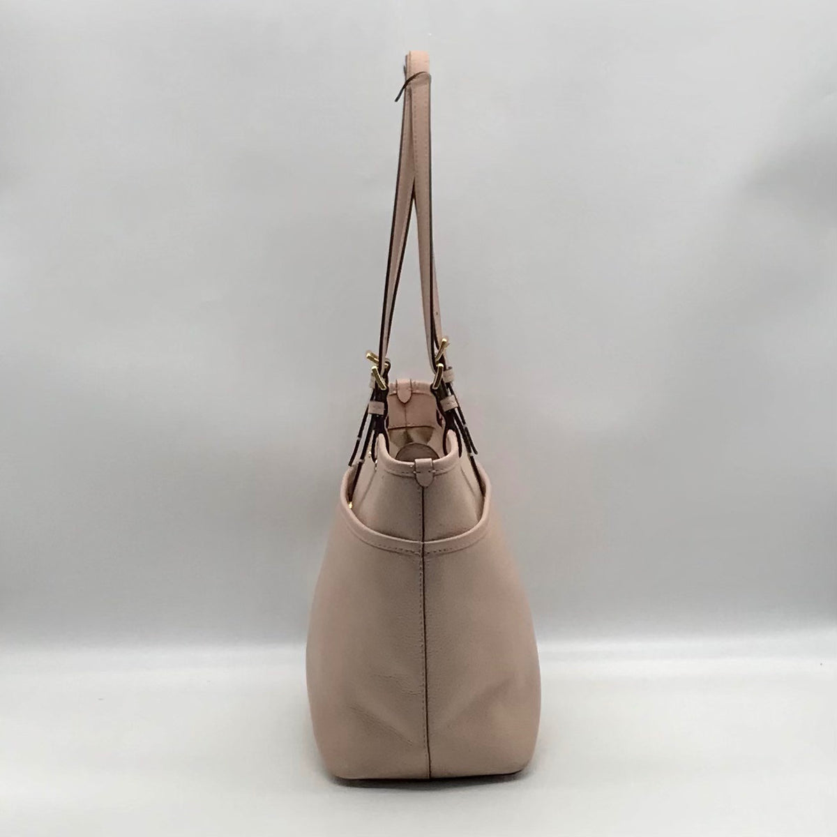 Michael Kors Light Pink Pebbled Leather Winston Top Zip Pocket Tote