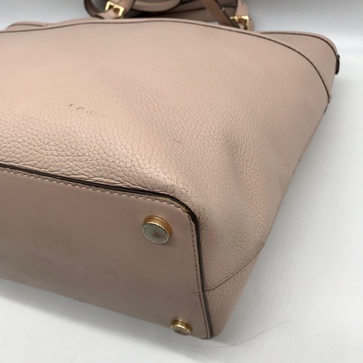 Michael Kors Light Pink Pebbled Leather Winston Top Zip Pocket Tote