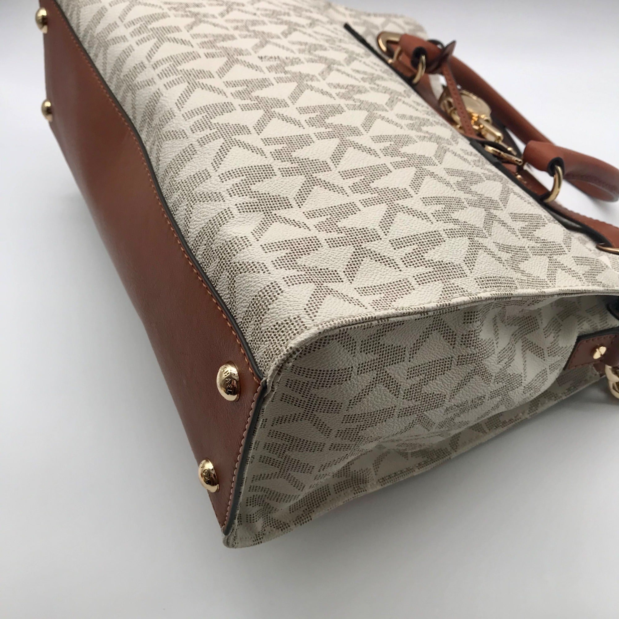 Michael Kors Brown &amp; Vanilla Hamilton Large Tote