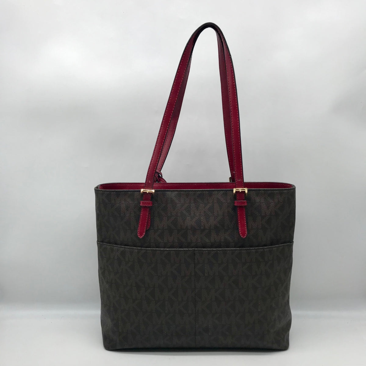 Michael Kors Brown Monogram Coated Canvas Jet Set Shoulder Bag