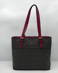 Michael Kors Brown Monogram Coated Canvas Jet Set Shoulder Bag