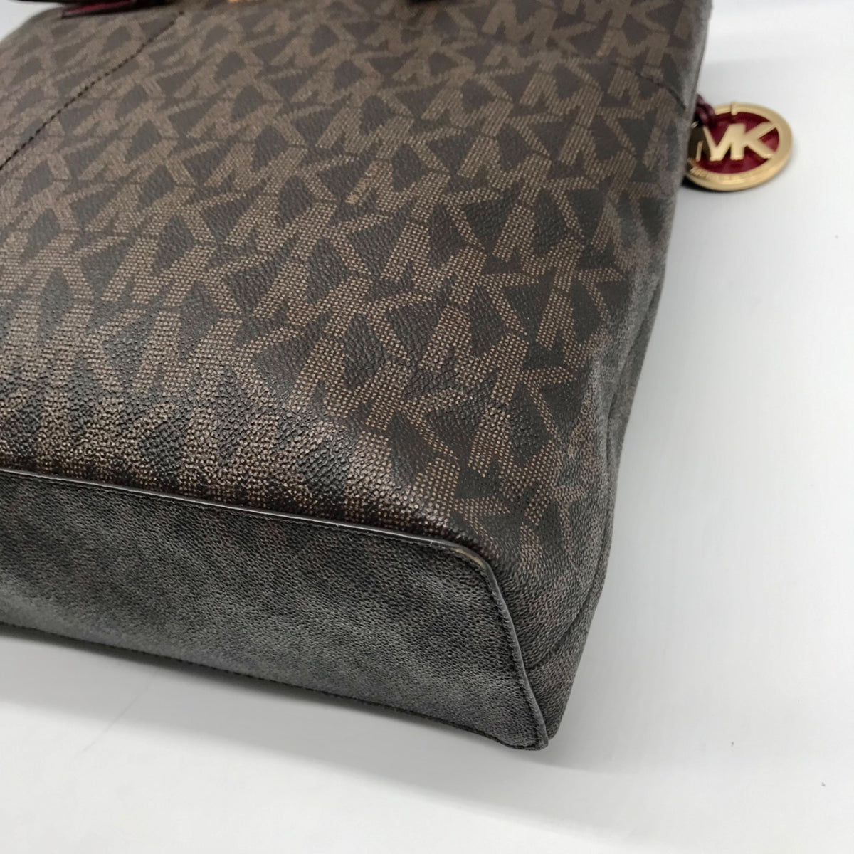 Michael Kors Brown Monogram Coated Canvas Jet Set Shoulder Bag