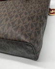 Michael Kors Brown Monogram Coated Canvas Jet Set Shoulder Bag