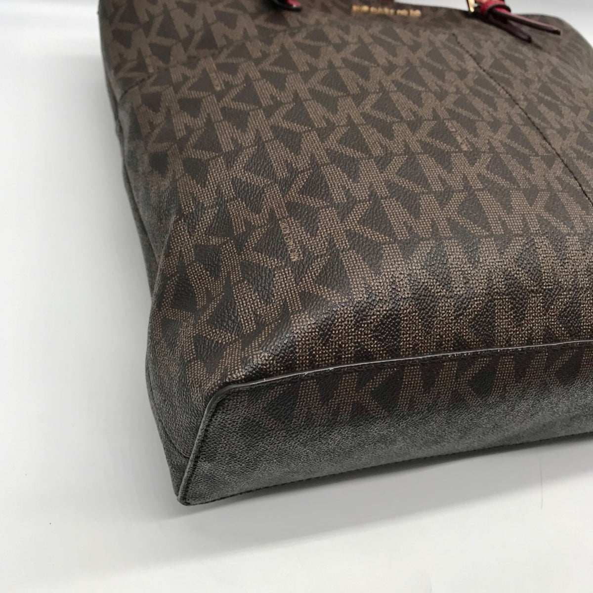 Michael Kors Brown Monogram Coated Canvas Jet Set Shoulder Bag