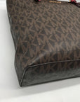 Michael Kors Brown Monogram Coated Canvas Jet Set Shoulder Bag