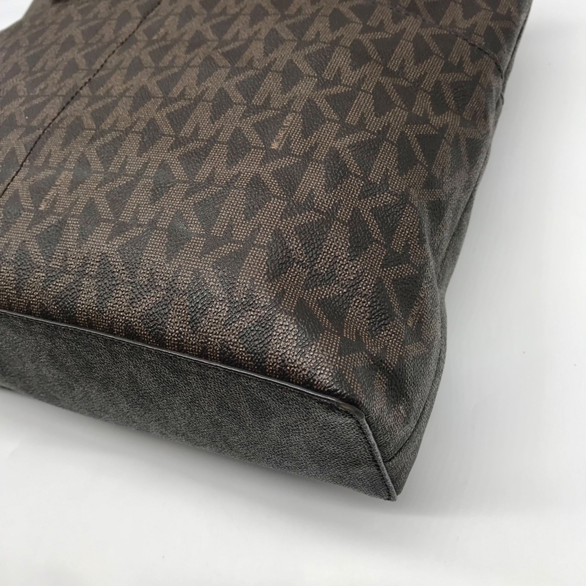 Michael Kors Brown Monogram Coated Canvas Jet Set Shoulder Bag
