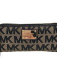 Michael Kors Tan And Black Monogram Canvas Wallet