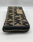 Michael Kors Tan And Black Monogram Canvas Wallet