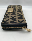 Michael Kors Tan And Black Monogram Canvas Wallet
