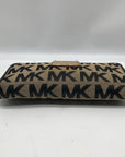 Michael Kors Tan And Black Monogram Canvas Wallet