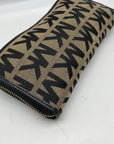 Michael Kors Tan And Black Monogram Canvas Wallet