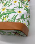 Dooney & Bourke Green and White Coated Canvas Daffodil Drawstring Bag With Matching Wristlet