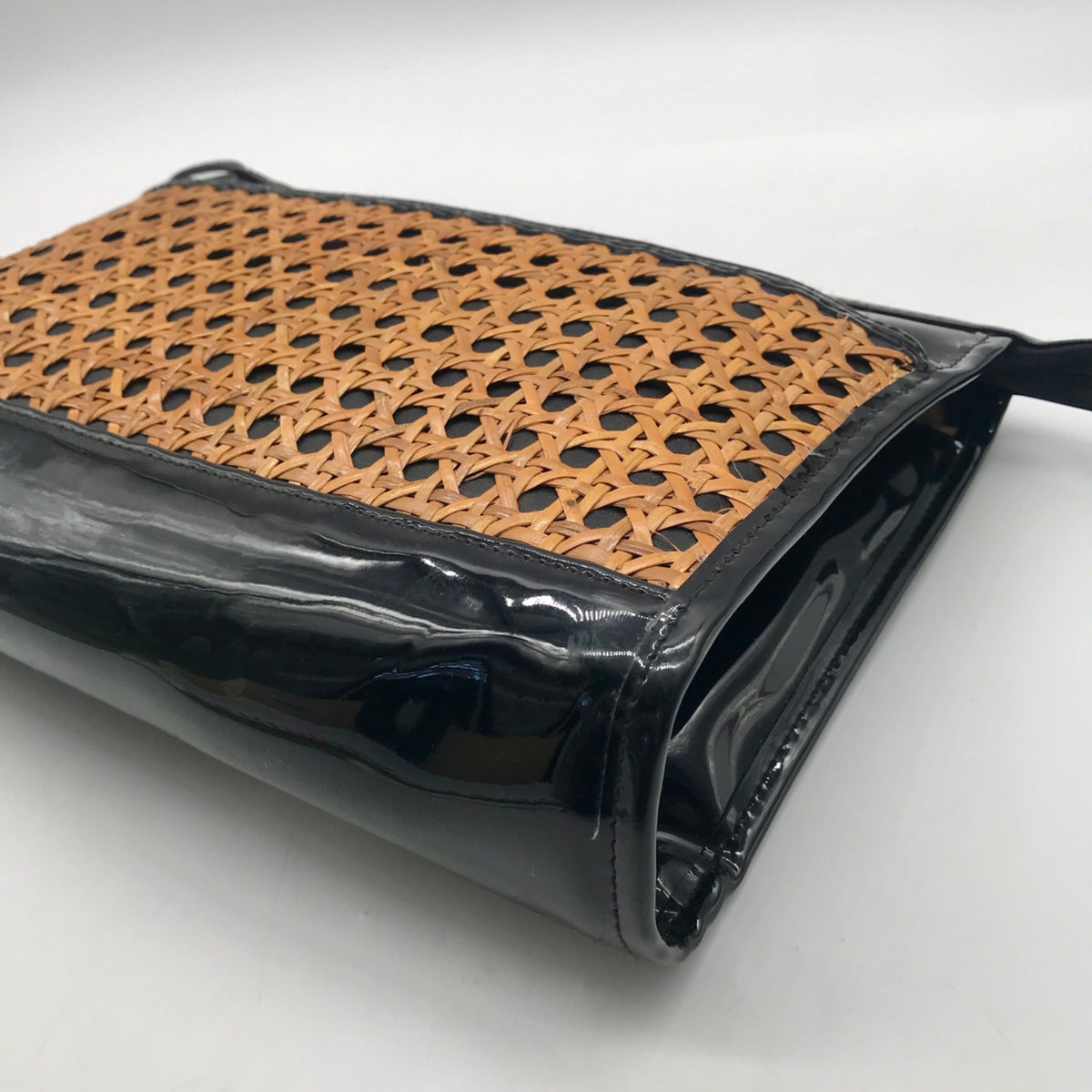 Black &amp; Tan Patent Finish Pouch