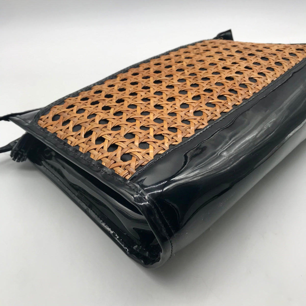 Black &amp; Tan Patent Finish Pouch