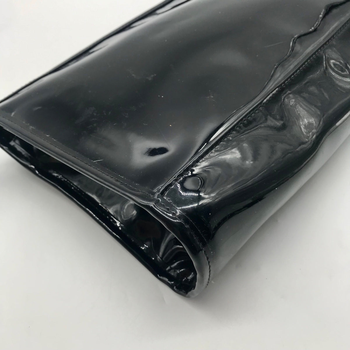 Black &amp; Tan Patent Finish Pouch