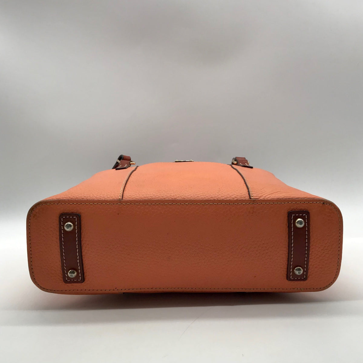 Dooney &amp; Bourke Pale Orange Pebbled Leather Tote Bag