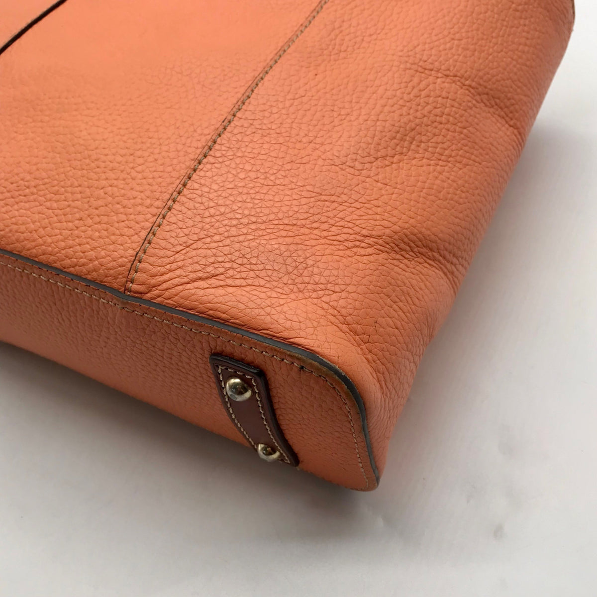 Dooney &amp; Bourke Pale Orange Pebbled Leather Tote Bag