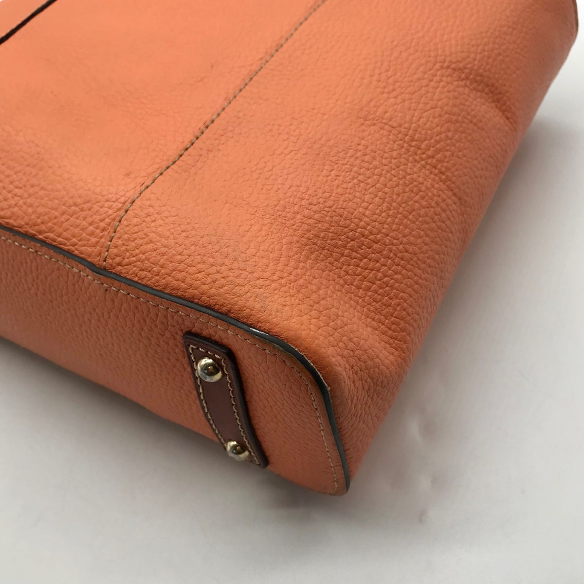 Dooney &amp; Bourke Pale Orange Pebbled Leather Tote Bag