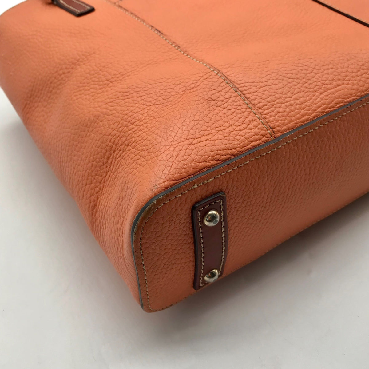 Dooney &amp; Bourke Pale Orange Pebbled Leather Tote Bag