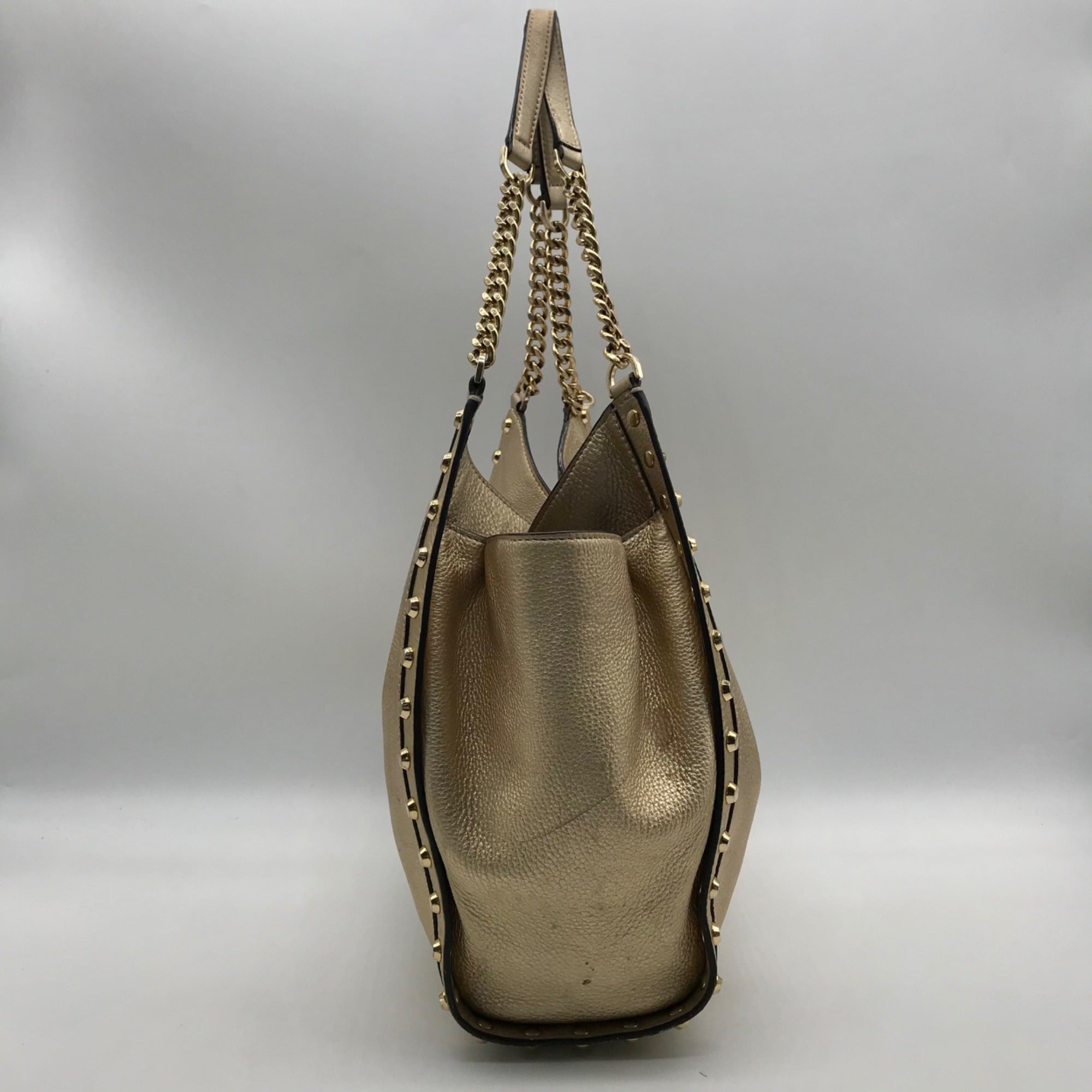 Michael Kors Gold Studded Newbury Medium Chain Shoulder Bag