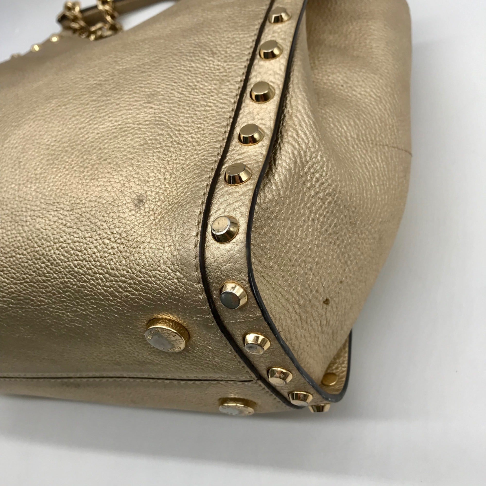 Michael Kors Gold Studded Newbury Medium Chain Shoulder Bag