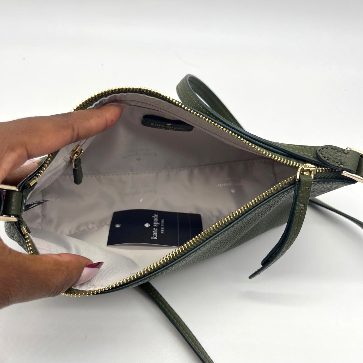 Kate Spade Enchanted Green Pebbled Leather Mini Crossbody Bag