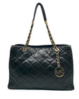 Michael Kors Black Quilted Leather Susannah Shoulder Bag