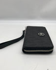 Michael Kors Black Monogram Canvas Fulton Wristlet